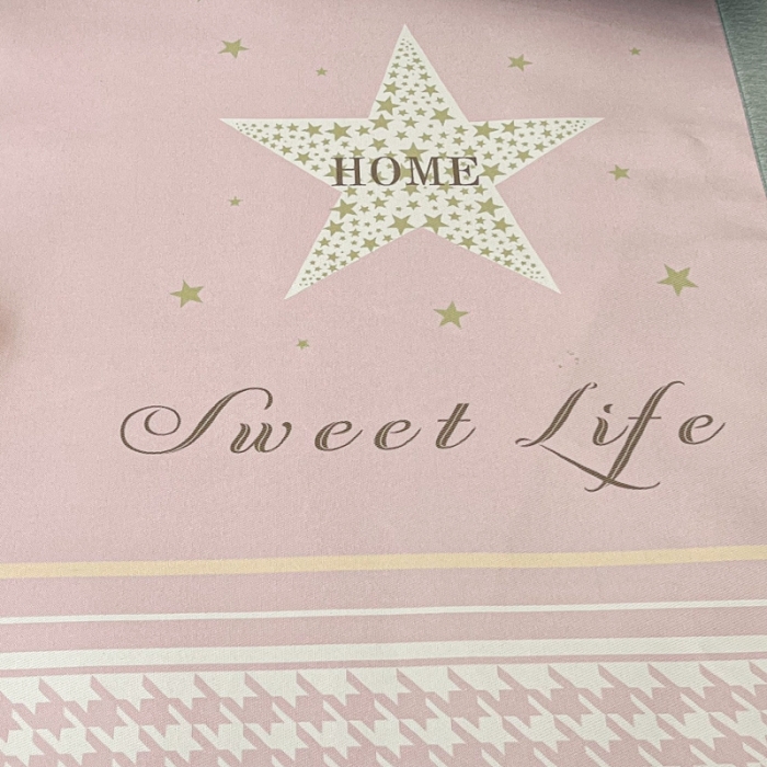 91家纺网 家纺一手货源 找家纺 昔可 2022新款大版数码水洗冰沐丝凉席 星光闪闪粉