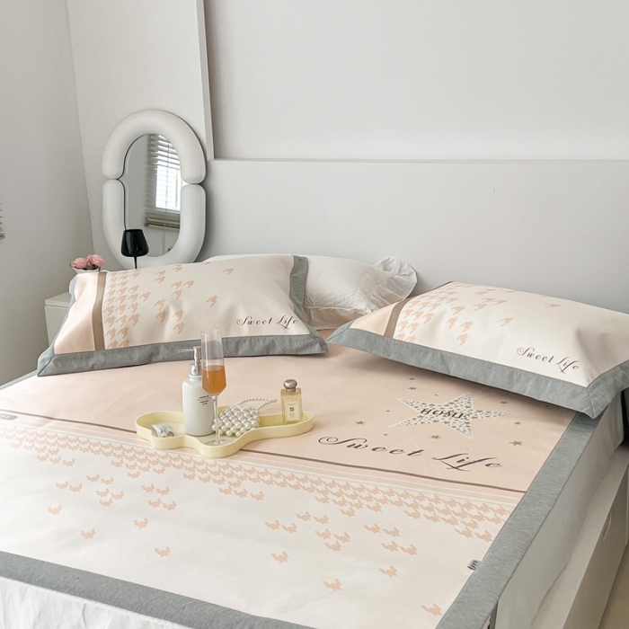 91家纺网 家纺一手货源 找家纺 昔可 2022新款大版数码水洗冰沐丝凉席 星光闪闪米