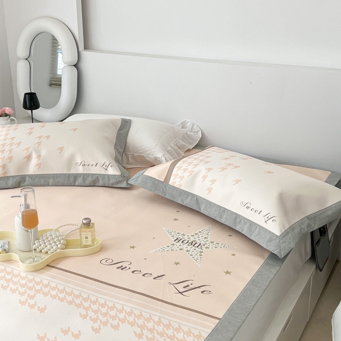 91家纺网 家纺一手货源 找家纺 昔可 2022新款大版数码水洗冰沐丝凉席 星光闪闪米