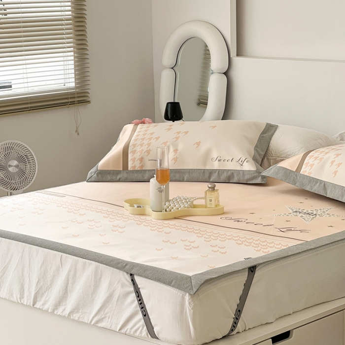 91家纺网 家纺一手货源 找家纺 昔可 2022新款大版数码水洗冰沐丝凉席 星光闪闪米