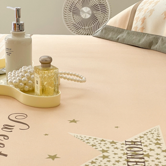 91家纺网 家纺一手货源 找家纺 昔可 2022新款大版数码水洗冰沐丝凉席 星光闪闪米