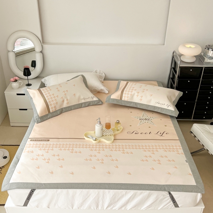 91家纺网 家纺一手货源 找家纺 昔可 2022新款大版数码水洗冰沐丝凉席 星光闪闪米