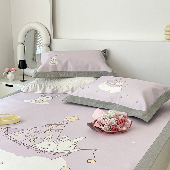 91家纺网 家纺一手货源 找家纺 昔可 2022新款大版数码水洗冰沐丝凉席 月亮船