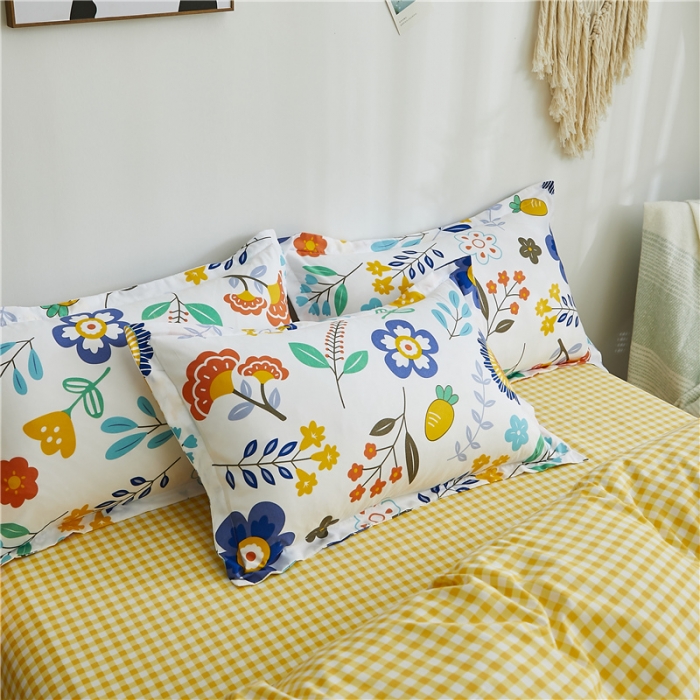 91家纺网 家纺一手货源 找家纺 曼璐家纺 2026新款芦荟棉床单款四件套 向阳花开