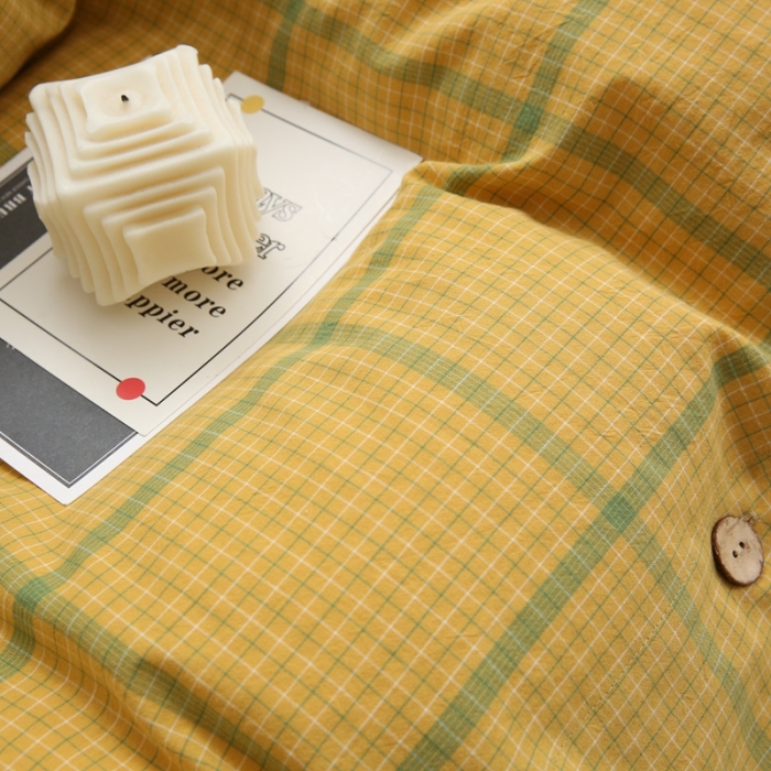 91家纺网 家纺一手货源 找家纺 (总)榻尚 2023新款经典田园格子纯棉色织水洗棉四件套系列