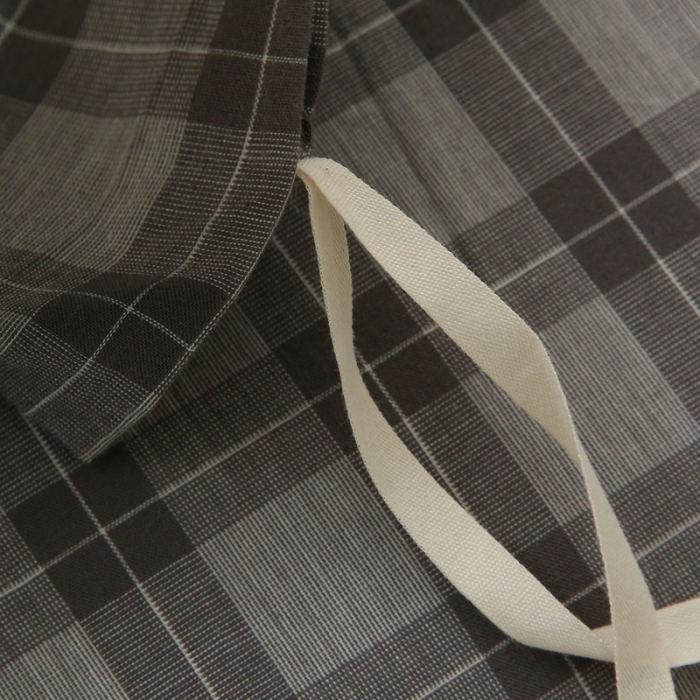 91家纺网 家纺一手货源 找家纺 榻尚家居 2023新款经典田园格子色织水洗棉四件套系列 自由（深灰格）