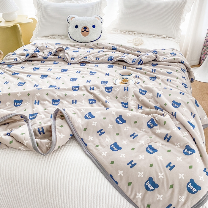 91家纺网 家纺一手货源 找家纺 （总）梦享生活家居 2022新款针织棉卡通大豆夏被