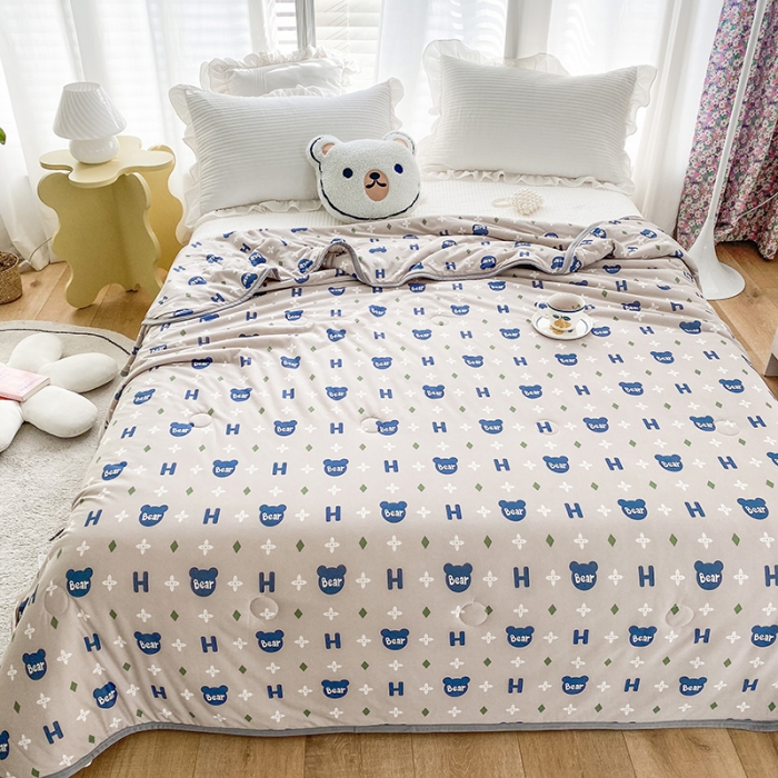 91家纺网 家纺一手货源 找家纺 （总）梦享生活家居 2022新款针织棉卡通大豆夏被