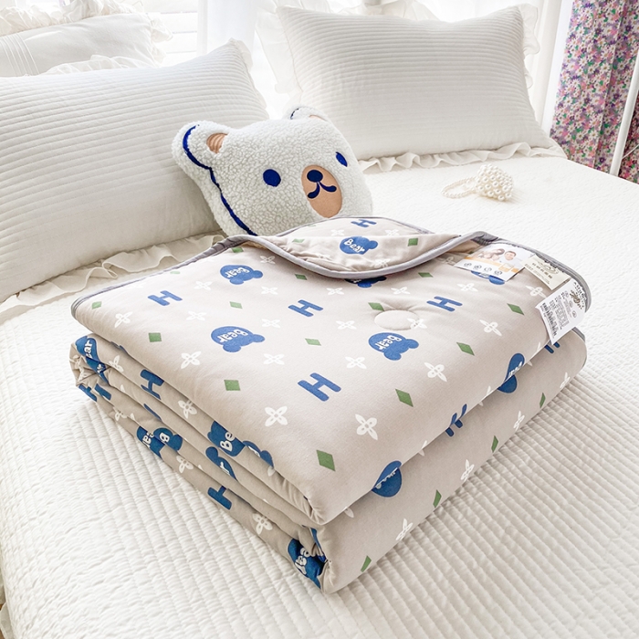 91家纺网 家纺一手货源 找家纺 （总）梦享生活家居 2022新款针织棉卡通大豆夏被