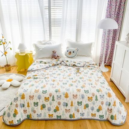 梦享生活家居 2022新款针织棉卡通大豆夏被 萌萌熊