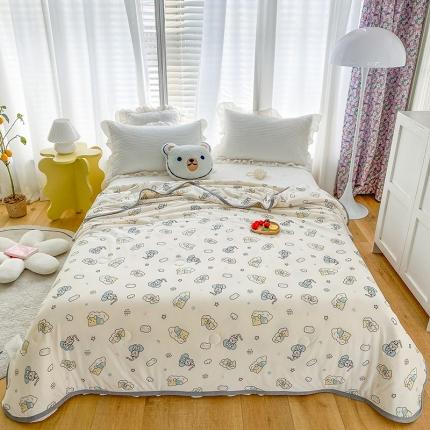 梦享生活家居 2022新款针织棉卡通大豆夏被 迷你熊