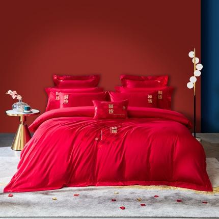 91家纺网 家纺一手货源 找家纺 （总）高大尚2022新品40s全工艺喷气纯棉婚庆套件