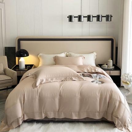 馨蕊家居 2022新款80S兰精天丝高定四件套简月光银