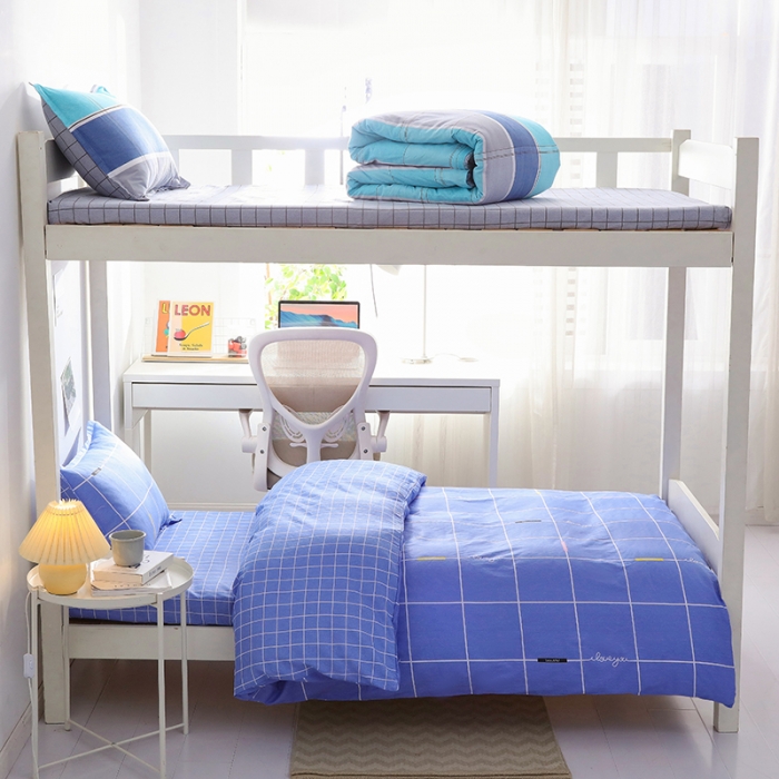 91家纺网 家纺一手货源 找家纺 牛魔王 2022新款12868大学生全棉三件套羽丝棉六件套 简约之约