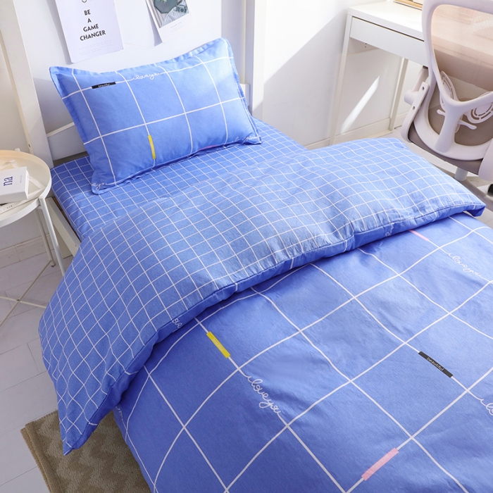 91家纺网 家纺一手货源 找家纺 牛魔王 2022新款12868大学生全棉三件套羽丝棉六件套 简约之约