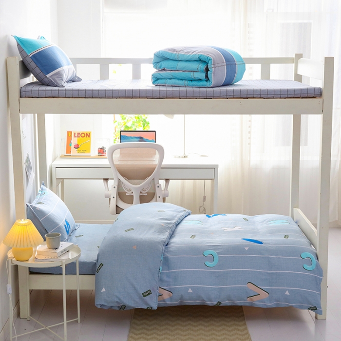 91家纺网 家纺一手货源 找家纺 牛魔王 2022新款12868大学生全棉三件套羽丝棉六件套 绅士品格