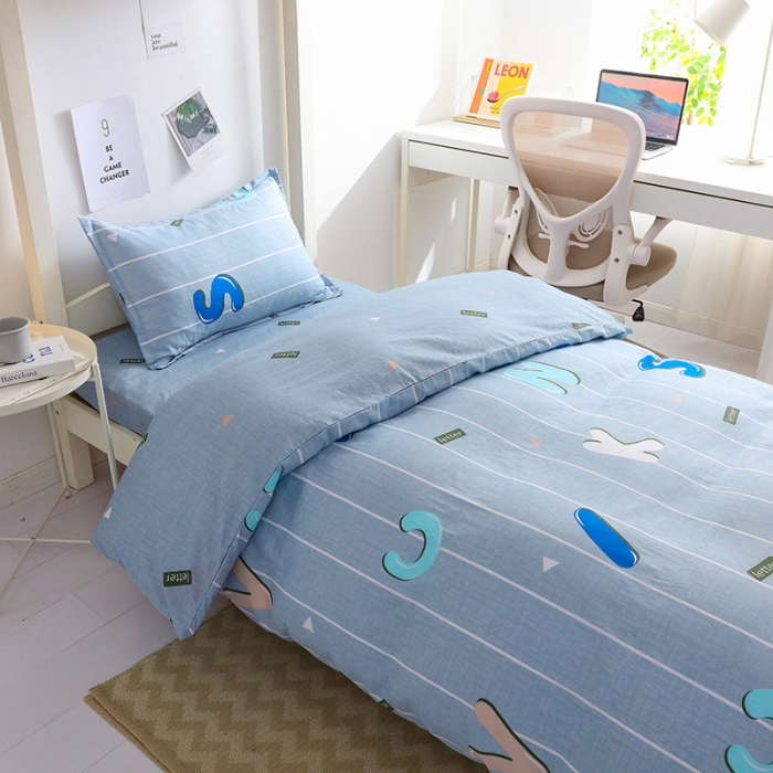 91家纺网 家纺一手货源 找家纺 牛魔王 2022新款12868大学生全棉三件套羽丝棉六件套 绅士品格