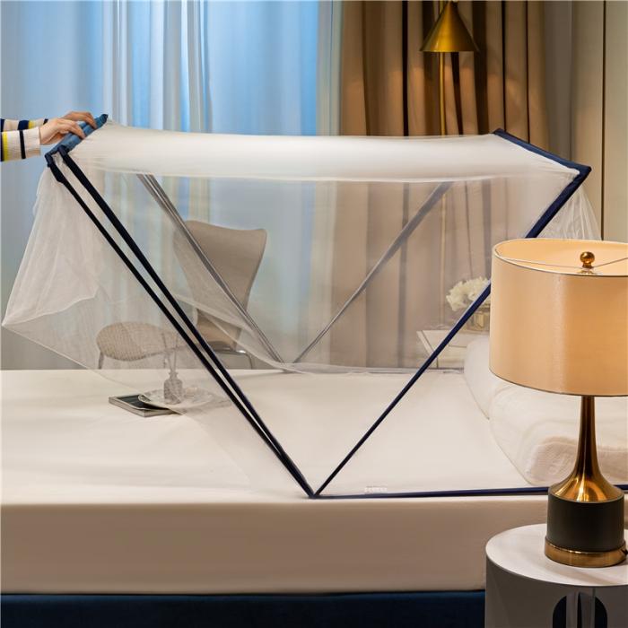 91家纺网 家纺一手货源 找家纺 2024网红英伦可折叠无底蚊帐 (普通款无固定器)