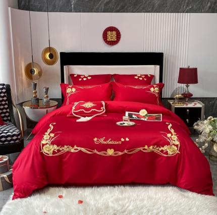 91家纺网 家纺一手货源 找家纺 总红番天 热卖款13372全工艺喷气全棉刺绣婚庆四件套多件套