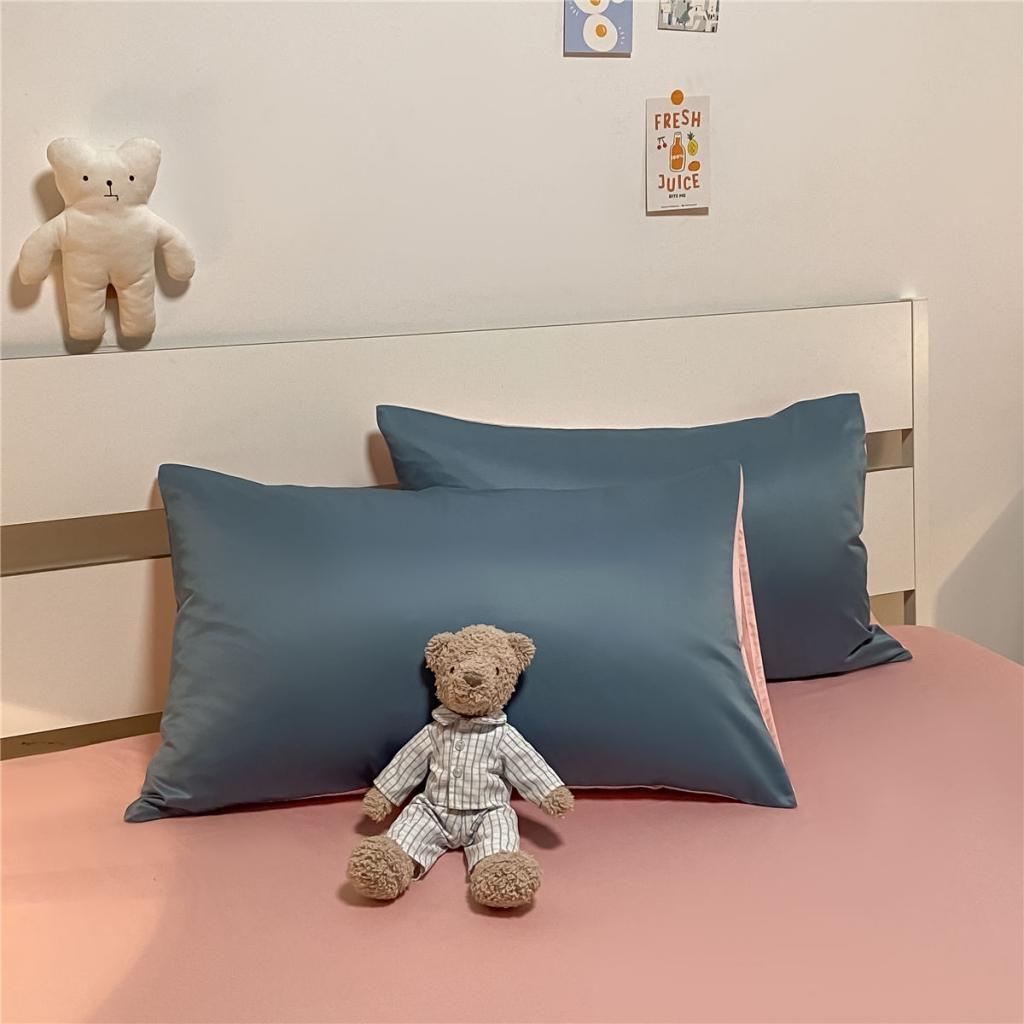 91家纺网 家纺一手货源 找家纺 古吉梦 新款水洗真丝纯色双拼-臻系列四件套 臻-宾利蓝