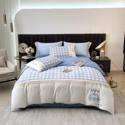 91家纺网 家纺一手货源 找家纺 798家纺 2022新款全棉水洗棉刺绣套件 布袋熊