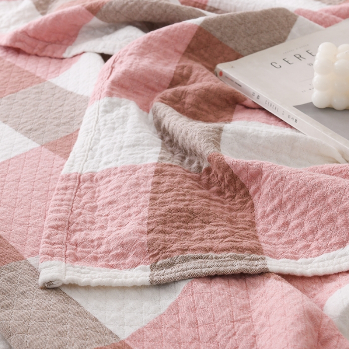 91家纺网 家纺一手货源 找家纺 （总）雯雨 2022新款无印风纱布毛巾被夏被直播