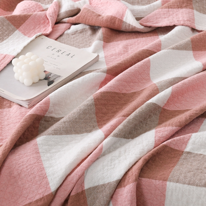 91家纺网 家纺一手货源 找家纺 （总）雯雨 2022新款无印风纱布毛巾被夏被直播