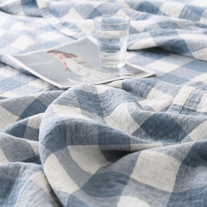 91家纺网 家纺一手货源 找家纺 雯雨 2022新款无印风纱布毛巾被夏被直播 素雅兰