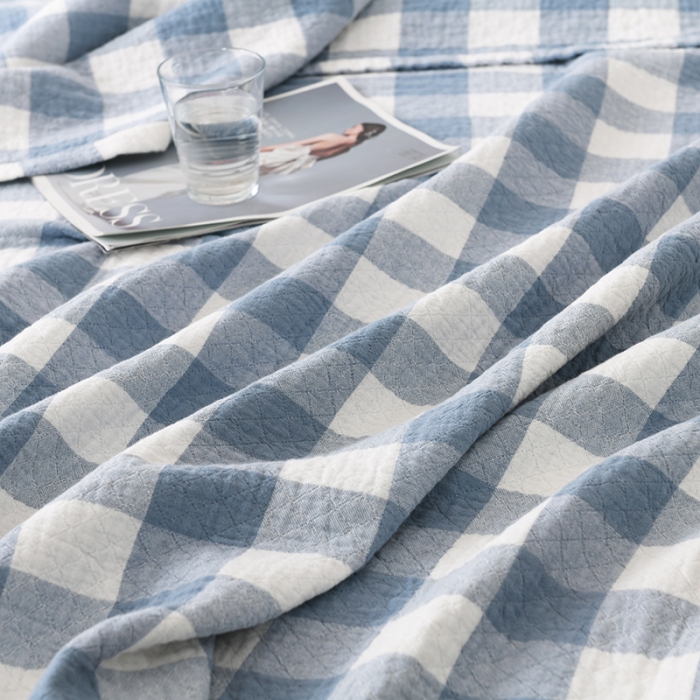 91家纺网 家纺一手货源 找家纺 雯雨 2022新款无印风纱布毛巾被夏被直播 素雅兰