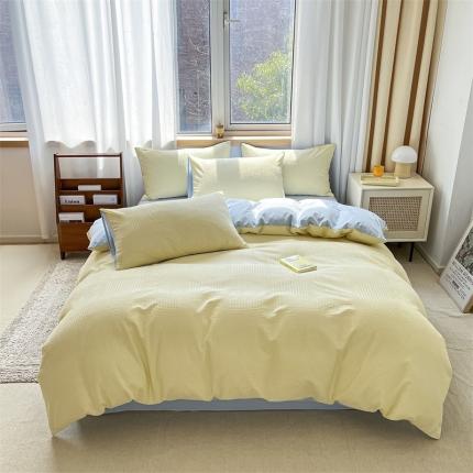 91家纺网 家纺一手货源 找家纺 （总）蓝巢 2022新款A类华夫格全棉四件套