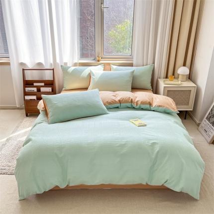 91家纺网 家纺一手货源 找家纺 （总）蓝巢 2022新款A类华夫格全棉四件套