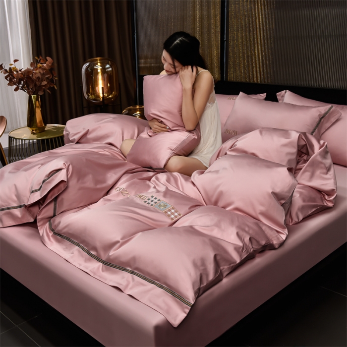 91家纺网 家纺一手货源 找家纺 瑞驰 2022新款长绒棉-米尔顿系列 米尔顿-温柔粉