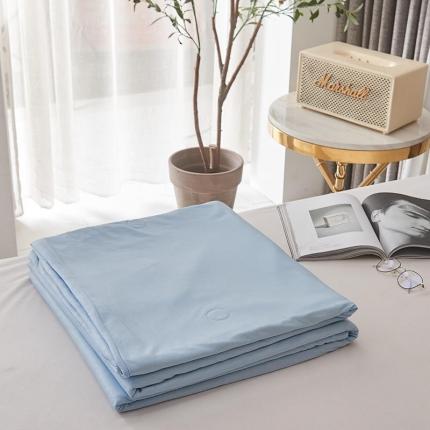 91家纺网 家纺一手货源 找家纺 简煦家居 2025新款纯色凉感全棉夏被夏凉被被子空调被 浅蓝