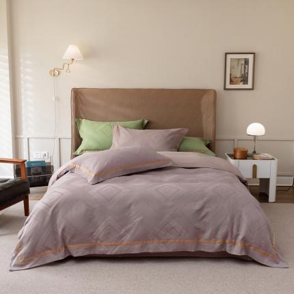 91家纺网 家纺一手货源 找家纺 艾莱2022新款华夫格全棉水洗棉四件套-卡诺凡卡诺凡-雅典灰