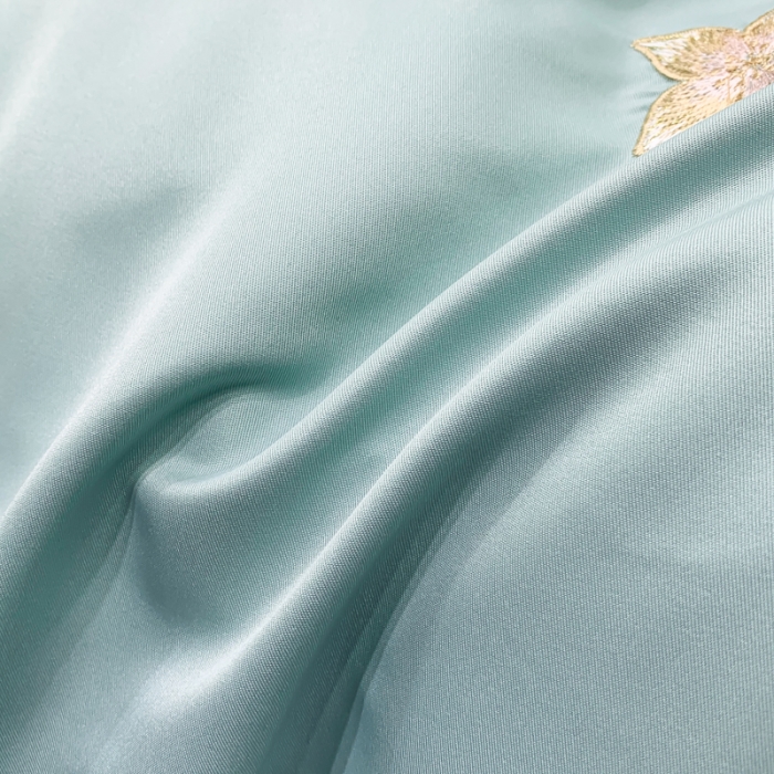 91家纺网 家纺一手货源 找家纺 安妮家居 2022新款水洗真丝刺绣四件套-花漾 水绿