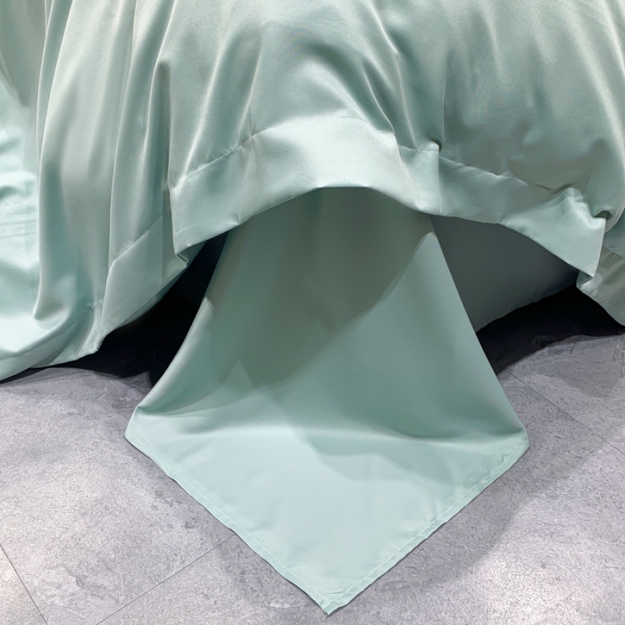 91家纺网 家纺一手货源 找家纺 安妮家居 2022新款水洗真丝刺绣四件套-花漾 水绿