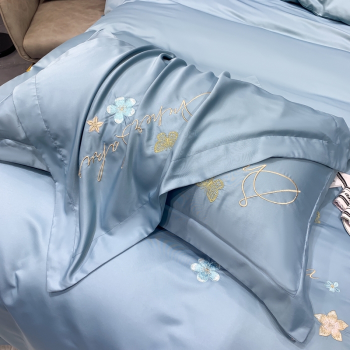 91家纺网 家纺一手货源 找家纺 （总）安妮家居 2022新款水洗真丝刺绣四件套-花漾