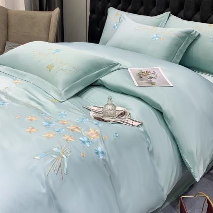 91家纺网 家纺一手货源 找家纺 （总）安妮家居 2022新款水洗真丝刺绣四件套-花漾