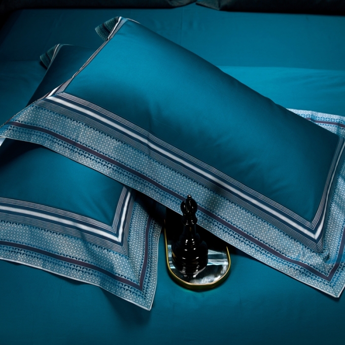 91家纺网 家纺一手货源 找家纺 （总）雅韵诗真丝馆 2023新款全棉色织拼边四件套（不退换）