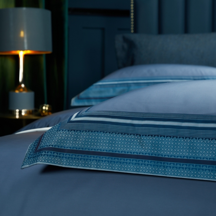 91家纺网 家纺一手货源 找家纺 雅韵诗真丝馆 2023新款全棉色织拼边四件套 色织拼边深灰