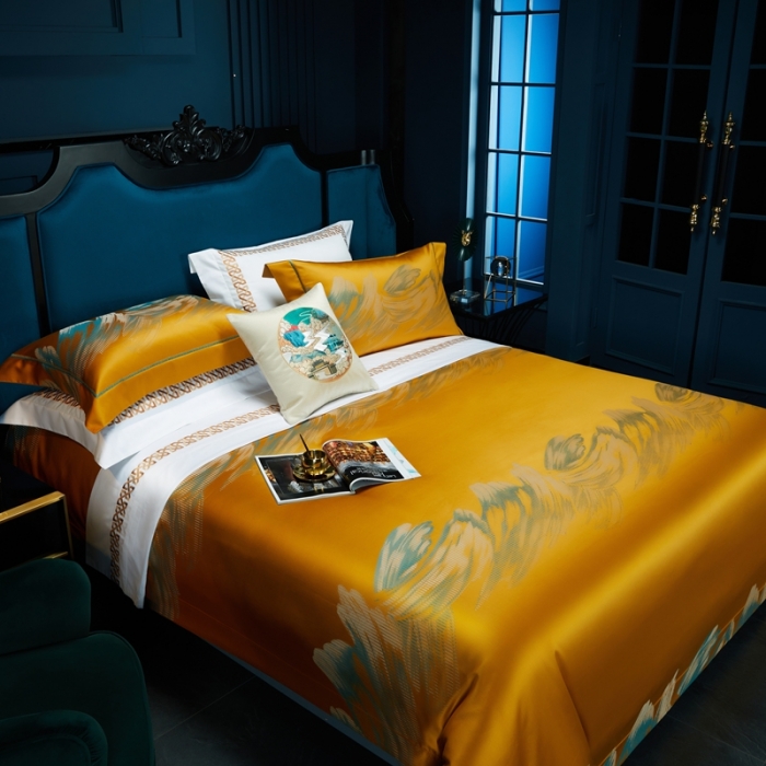 91家纺网 家纺一手货源 找家纺 （总）雅韵诗真丝馆 2023新款全棉色织提花四件套（不退换）