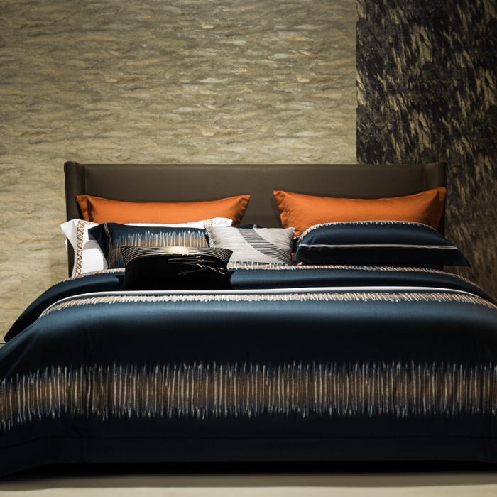 91家纺网 家纺一手货源 找家纺 雅韵诗真丝馆 2023新款全棉色织提花四件套 泽西