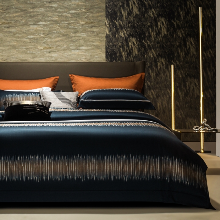 91家纺网 家纺一手货源 找家纺 雅韵诗真丝馆 2023新款全棉色织提花四件套 泽西