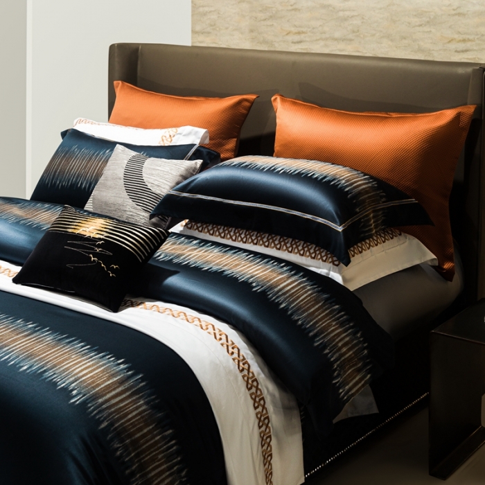 91家纺网 家纺一手货源 找家纺 雅韵诗真丝馆 2023新款全棉色织提花四件套 泽西