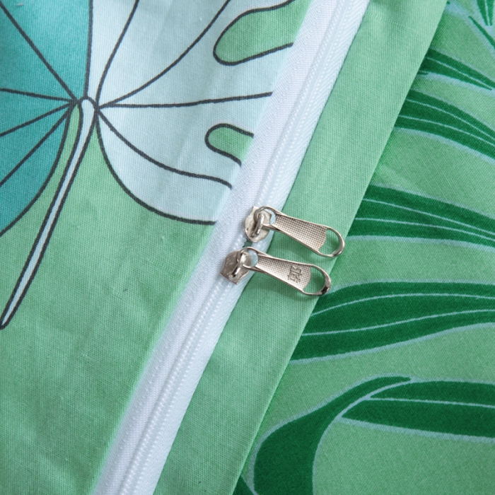 91家纺网 家纺一手货源 找家纺 雨萝家纺 2022新款纯棉四件套全棉学生宿舍三件套 蔓香-绿