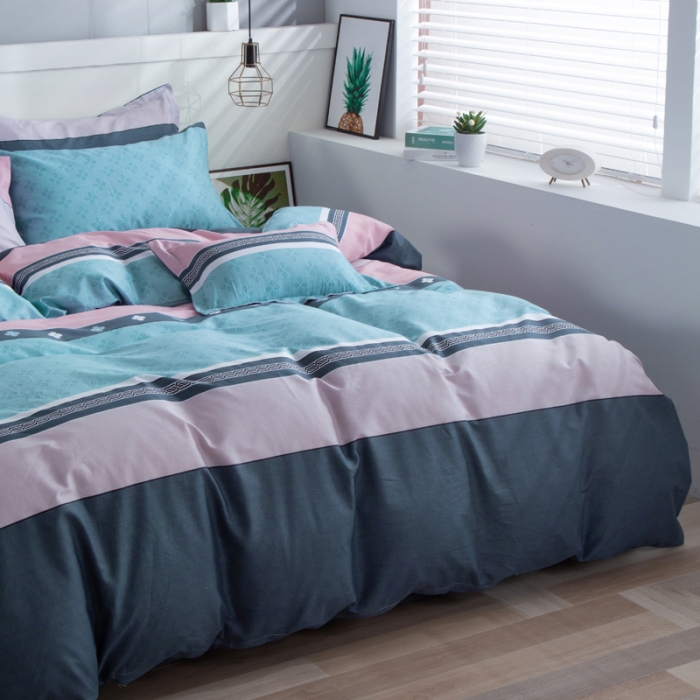 91家纺网 家纺一手货源 找家纺 雨萝家纺 2022新款纯棉四件套全棉学生宿舍三件套 绅度