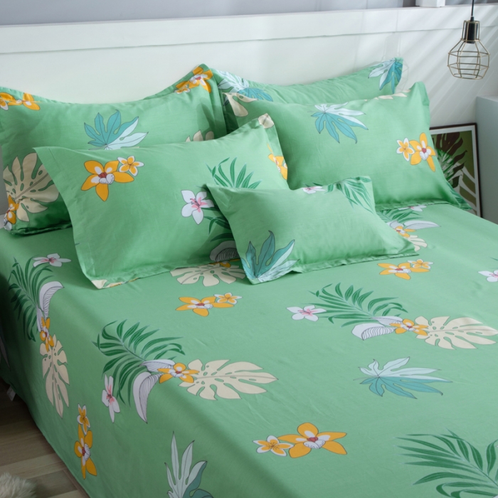 91家纺网 家纺一手货源 找家纺 雨萝家纺 2022新款纯棉枕套全棉枕皮 蔓香-绿