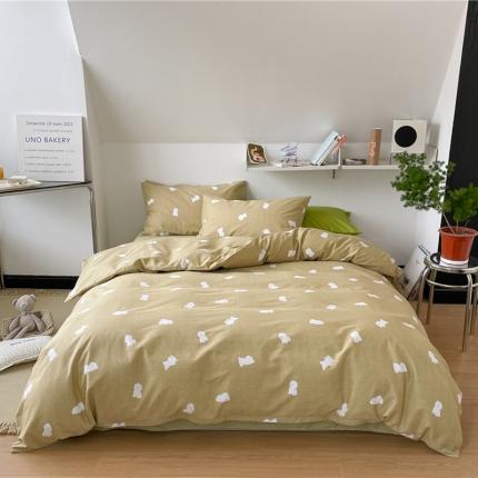 91家纺网 家纺一手货源 找家纺 棉眠 2022春夏新款全棉混搭四件套 NiNi狗（枕套默认混搭）