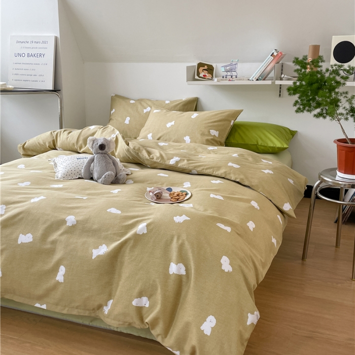 91家纺网 家纺一手货源 找家纺 棉眠 2022春夏新款全棉混搭四件套 NiNi狗（枕套默认混搭）