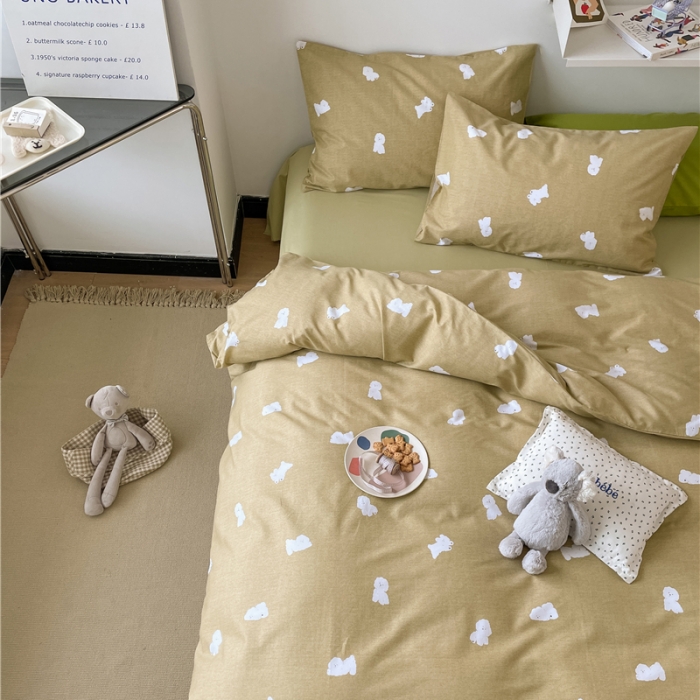 91家纺网 家纺一手货源 找家纺 棉眠 2022春夏新款全棉混搭四件套 NiNi狗（枕套默认混搭）